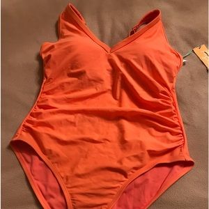 Women’s coral color bathing suit 16w